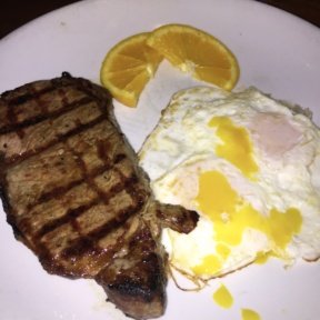 Gluten-free steak and eggs from Knickerbocker Bar & Grill
